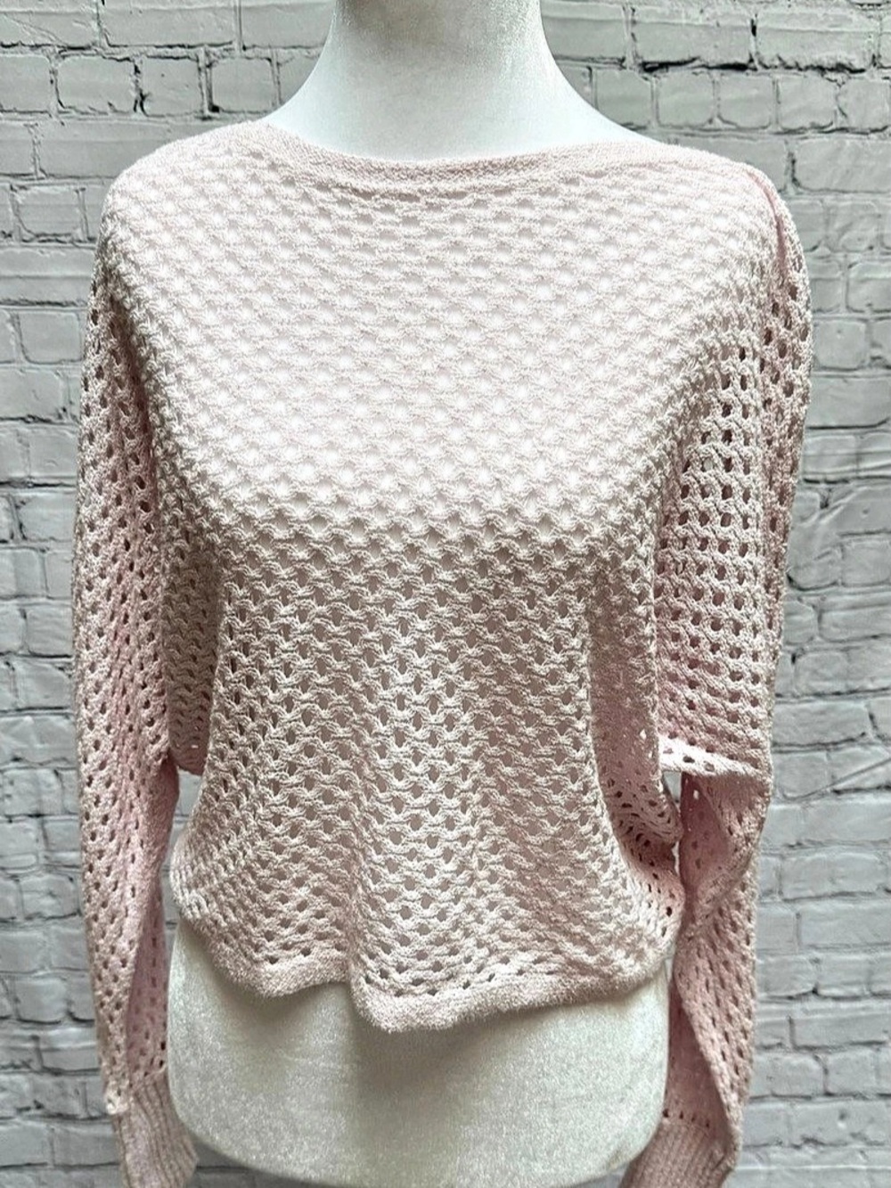 Express Pink Open Knit Sweater NWT